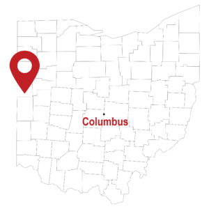 Map Showing Columbus, Ohio